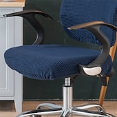 billige Lenestoldeksel og armløst stolomslag-kontorstoltrekk tykkere solid kontordatamaskin spandex delt setetrekk universelt kontor støvtett lenestoltrekk vanntett separat sittetrekk