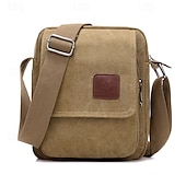 abordables Sacs pour homme-sac messager en toile pour homme - petit sac à bandoulière durable avec bandoulière réglable pour les voyages et l&#039;utilisation quotidienne