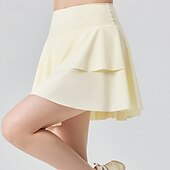 abordables Faldas y Skorts para Mujeres-Mujer Color sólido Falda casual Faldas de tenis con pantalones cortos Multi capa UPF50+ Dispersor de humedad Tenis Golf pepinillo Negro Blanco Amarillo Ropa de tenis