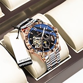 abordables Relojes mecánicos-Reloj de lujo de alta calidad para hombre, resistente al agua, luminoso, cronógrafo con fecha, reloj de acero inoxidable de cuarzo para hombre.