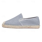billiga Slip-ons och loafers till herrar-herrblå espadriller med slip-on-sula i jute – lätta och andningsbara skor för varmt väder