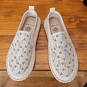 preiswerte Herrenpantoletten &amp; -slipper-Hellblaue Herren-Slipper aus Canvas mit geflochtener Sohle – lässiges und bequemes Schuhwerk für Sommer, Strand und Urlaub