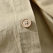 economico Camicie di lino-Per uomo Camicia Camicia di lino Camicia casual Camicia con Bottoni Camicia di cotone Semplice Vacanza Camicia hawaiana Nero Bianco Arancione Marrone Manica Lunga Bavero Primavera Autunno
