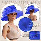 billiga Fascinatorer &amp; Hattar-1950-tals Retro Vintage Derbyhatt Kyrkohatt Kentucky Derbyhatt Gentlewoman Noblewoman Kvinnors Derby Ascot Hästkapplöpning Festival Vuxenhatt Vår  Sommar