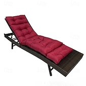 economico Copridivano-Cuscino impermeabile per chaise longue da interno/esterno, poltrona reclinabile ispessita con 4 lacci, cuscino per sedia a sdraio per piscina, sedia da balcone