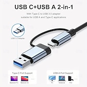 billiga USB-hubbar-7-i-1 multiportadapter USB C + USB 3.0 hub-splitter med typ-C PD, 5 USB-portar, OTG-kompatibel, för Macbook, PC, surfplatta, PS4