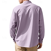 economico Camicie di lino-Per uomo Camicia Camicia di lino Camicia casual Camicia con Bottoni Camicia di cotone Semplice Vacanza Camicia hawaiana Nero Bianco Rosa Viola Manica Lunga Colletto alla coreana Primavera Autunno