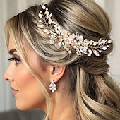preiswerte Haarstyling-Zubehör-Haarschmuck für die Hochzeit, glitzernder Kristall-Haarkamm, goldfarbene Perlen-Kopfbedeckung für Brautjungfern, Blumen-Kopfschmuck für Frauen und Mädchen