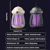 billige Bug Zapper-Bærbar myggdreperlampe, elektrisk fluefelle for soverom, stillegående drift, effektiv myggkontroll, kompakt og oppladbar design for innendørs bruk