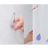 お買い得  シャワーカーテン-PEVAシャワーカーテンパターン印刷バスカーテン防水カビ防止、フック付き180x180cm 70&quot;x70&quot;
