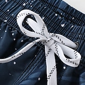 baratos Calções para Homem-Homens Calção Shorts de praia Com Cordão Gráfico Folha Árvore Respirável Secagem Rápida Comprimento do joelho Ao ar livre Férias Casa Férias Estilo Étnico Azul Marinha Com Stretch
