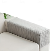 economico COPERTURA PRODURA E COPERCHIO SENZA ARGINE-Set da 2 copribraccioli elasticizzati jacquard geometrici in tinta unita