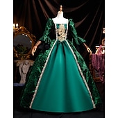 abordables Robes-ancien Rococo Renaissance Maxi Robe Normal Juliette Princesse Mariée Plissé Volanté Princesse Col rond Déguisement Femmes Halloween Carnaval Mascarade Soirée Halloween Performance Adultes