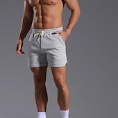 cheap Sweat Shorts-Men&#039;s Athletic Shorts Sweat Shorts Shorts Summer Shorts Pocket Drawstring Elastic Waist Plain Comfort Breathable Short Outdoor Sports Classic Casual Black White Micro-elastic