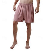 billiga Sov botten-Herr Vardagsklädsel Pyjamasshorts Slät Mode Klassisk Ledigt Hem Dagligen Säng Bomull Komfort Andningsfunktion Mjuk Shorts Elastisk midja Sommar Svart Rodnande Rosa