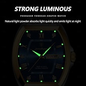 abordables Montres à quartz-Montre de luxe pour homme, lumineuse, étanche, avec date et semaine, en acier inoxydable, à la mode, originale, à quartz