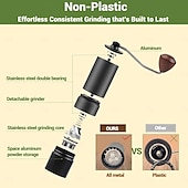 economico Accessori per il caffè-Macinacaffè manuale con macina in acciaio regolabile per cucina, utensile portatile per macinare il caffè espresso a mano