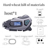 abordables Écouteurs pour casque moto-Casque Bluetooth K10 avec enregistrement DVR, radio FM, assistant vocal, réduction du bruit CVC, étanchéité IPX8, batterie 40h, audio HiFi pour la conduite à moto