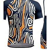 baratos Conjuntos de Roupa de Homem-Homens Camisa com Bermuda Bretelle Manga Curta Laranja Moto Esportes Gráfico Geométrica Riscas Roupa