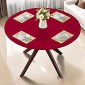 baratos Toalhas de Cozinha &amp; Mesa-capas para casa deluxe capa de mesa de vinil com elástico e forro de flanela grande padrão redondo oblongo oval