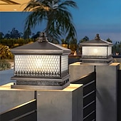 preiswerte Post Light-Moderne Außenpfostenleuchten für das Haus, Außenzaunsäulenleuchte mit Acrylschirm in Schwarz, wasserdichte quadratische Säulenleuchten im Außenbereich (IP65) für Veranda, Türrahmen, Vorgarten