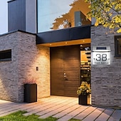 preiswerte Außenwandleuchten-1 stück außen adresse lichter solar edelstahl wasserdichte tür anzahl licht hof garten villa straße zeichen haus anzahl lichter wand lichter