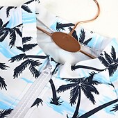 preiswerte Hautausschlagswächter-Damen Rash Guard Badeanzug UV-Sonnenschutz UPF50+ Langarm Bademode Badeanzug Frontreißverschluss Schwimmen Surfen Strand Wassersport Blumenmuster Tropisch Sommer Frühling