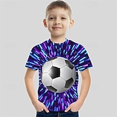 voordelige Jongens 3D Sport &amp; Spel-Jongens 3D Voetbal T-shirt Korte mouw Zomer Lente Modieus Basic Kinderen 4-12 jaar Strakke ronde hals Buiten Casual Dagelijks Normale pasvorm