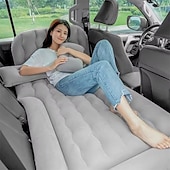 abordables Fundas de asiento para coche-Colchón inflable portátil para viajes en SUV, colchón inflable para coche, colchón para acampar con 2 almohadas, cojín para acampar al aire libre.
