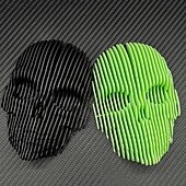 baratos Decorações de Halloween Penduradas e de Mesa-Caveira quântica luminosa impressa em 3D para decoração de Halloween, cabeça de esqueleto quântico que brilha no escuro, presente assustador iluminado para fãs de terror, decoração de mesa gótica