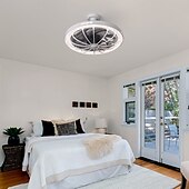 cheap Light Bulbs-1 Pc E26/27 Socket Ceiling Fan Light Remote Control Three Color Adjustable Wind Speed Timing Adjustable Dining Room Bedroom Living Room Ceiling Fan Light 100-240v