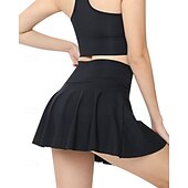 economico Gonne e Skorts da Donna-Per donna Tinta unita Gonna casual Gonne da tennis con pantaloncini Arricciato Traspirante Tennis Golf Pickleball Nero Bianco Rosa Abbigliamento da tennis