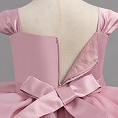 levne Párty šaty-Děti Dívčí Šaty na párty Pevná barva Bez rukávů Svatební Narozeniny Nabírané šaty Zip Kravatový uzel Rozkošný Sladký Polyester Délka ke kolenům Šaty na párty Léto Jaro Podzim Děti Bílá Světlá růžov