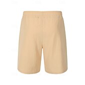 abordables Día festivo-Hombre Pantalón corto Pantalones cortos de lino Pantalones cortos de verano Pantalones cortos de playa Bolsillo Correa Cintura elástica Plano Comodidad Transpirable Corto Vacaciones Festivos Playa