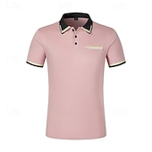 olcso Férfi klasszikus póló-Férfi Golfing Golf pólóingek Munka Hétköznapi Hajtóka Rövid ujjú Alap Modern Színes Kollázs Gombok Nyár Normál Fekete Rózsaszín Égszínkék Golfing