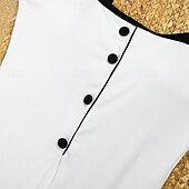 abordables Maillots une pièce et tankinis-Femmes Maillot de bain 1 pièce Dos Nu Maillot de Bain Patchwork Maillots de Bain Noir Blanche Respirant Séchage Rapide Sans manches - Natation Surf Plongée en apnée Été