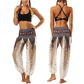abordables Fondos-Retro Antiguo Boho Años 70 Pantalones Harem Pantalones de yoga Hippie Cintura elástica Pavo real Plumas Mujer Víspera de Todos los Santos Carnaval vacaciones en la playa Fiesta temática retro Festival