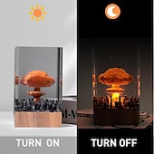 ieftine Lumini decorative-Lampă de noapte 3D în formă de nor de ciupercă, experimentează puterea unei explozii nucleare