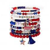 billige Kostymer for menn-USA Flagg armbånd Fritid Herre Dame Voksne Avslappet Festival Maskerade Uavhengighetsdag 4. juli Enkelt karnevalskostyme
