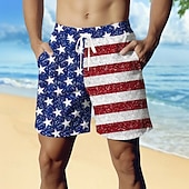  Dia da Independência Homens 4 de julho - 250º aniversário dos EUA Bandeira dos EUA Patriótico Calção Justo de Natação Shorts de Natação Bermuda de Surf Cintura Média Havaiana Feriado Bolsos laterais