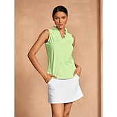 cheap Polos &amp; Quarterzips-Women&#039;s Golf Polo Shirt Baby blue Lake blue Black Sleeveless Top Ladies Golf Attire Clothes Outfits Wear Apparel