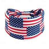 preiswerte Haarstyling-Zubehör-Stirnbänder mit amerikanischer Flagge für Frauen, patriotisches gedrehtes Haarband in Rot, Weiß und Blau, dehnbares, sportliches Haar-Accessoire für den Unabhängigkeitstag der USA, den Gedenktag
