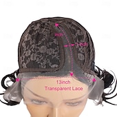 economico Parrucche lace front capelli veri-Parrucca bob con capelli umani, parrucche corte frontali in pizzo per donne nere, parrucca con capelli umani, taglio pixie, parrucca pre-pizzicata con parte a T e pizzo frontale con capelli per