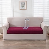 baratos Capa de Sofá-capa de almofada de assento de sofá elástico, capa de sofá mágica bordô sofá poltrona loveseat 4 ou 3 lugares cinza preto vermelho macio durável lavável