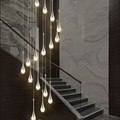 economico Lampadari-Lampada a sospensione a LED dimmerabile con 3/5/6/8/10/12/16/20 luci in cristallo per isola cucina moderna, illuminazione a sospensione regolabile per isola cucina, lampadario a LED nero oro per sala