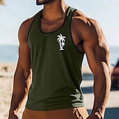 cheap Tank Tops-Men&#039;s Tank Top Vest Undershirt Sleeveless Shirt Sleeveless U Neck Scoop Neck Summer Solid Color Plain Fashion Classic Comfortable Color Block Street Casual Sports Black White Red Top Tee for Men