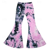 olcso Alsók-Retró Boho 1970-es évek Bell Bottoms nadrág fellángoló nadrág Diszkó Nyakkendő színezés Magas derék Pszichedelikus Női Mindszentek napja Farsang Vakáció zenei fesztivál Fesztivál Felnőttek Nadrágok