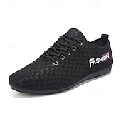 voordelige Herensneakers-Grijze mesh sneakers voor heren met ademend bovenwerk en vetersluiting - lichtgewicht, comfortabel, geschikt voor dagelijks gebruik en een actieve levensstijl