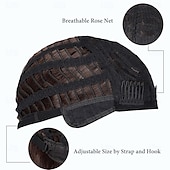 economico Parrucche di altissima qualità-Parrucche corte e ricce per donne nere, parrucca pixie cut per donne, parrucca nera con frangia e capelli corti, parrucche sintetiche ondulate naturali per donne nere.