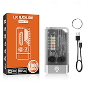abordables Lampes de poche-Lampe torche LED petite et puissante, ultra lumineuse, 1 000 lm, porte-clés, 365 nm, UV, rouge, vert, bleu, mini lampe torche de poche, aimant latéral, bip sonore, 14 modes